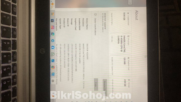 Hp elitebook 840G3 core i5V pro 6th generation